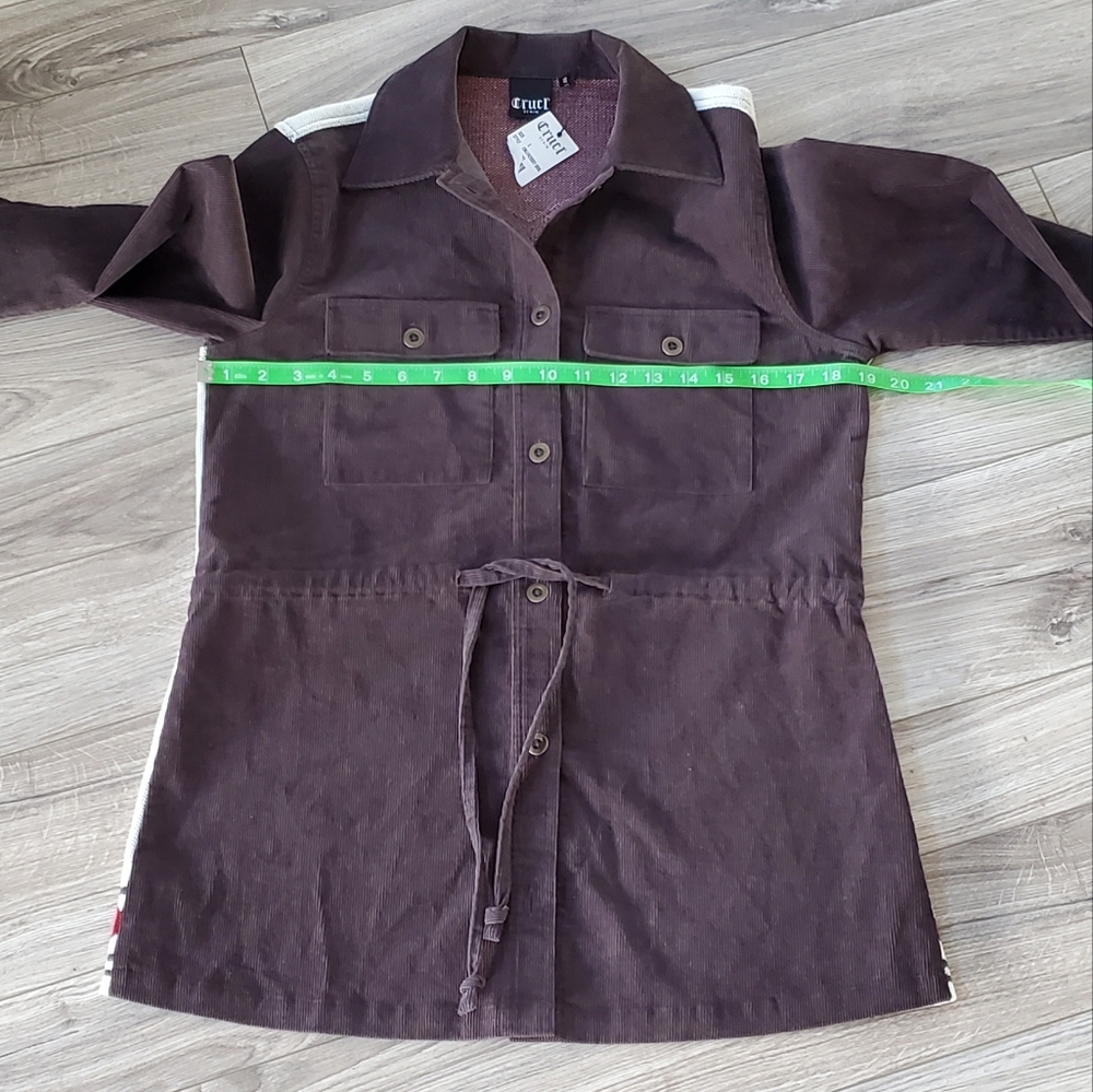 Cruel Denim Western Equestrian Cordoroy/Sweater Shacket Waist Brown, Small, NWT - Picture 16 of 16